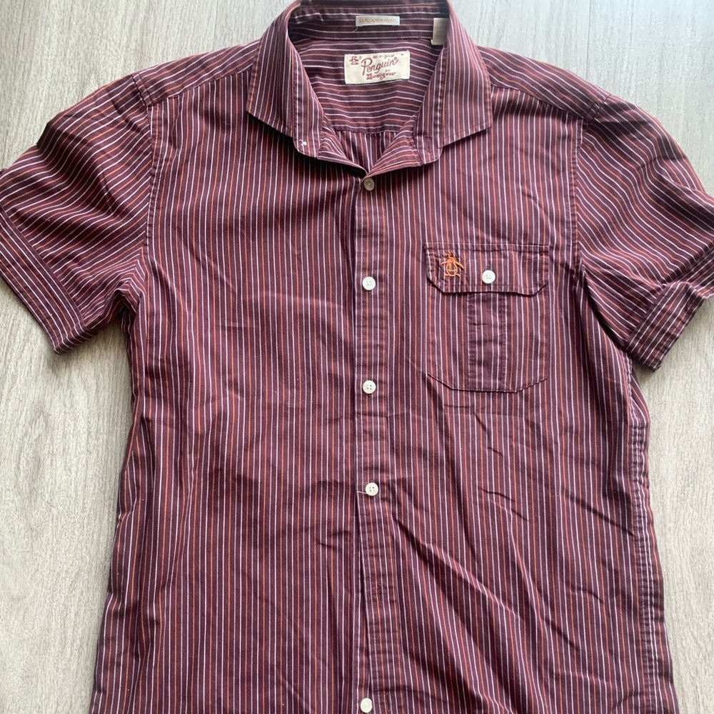 Penguin Short sleeve button down shirt M slim fit